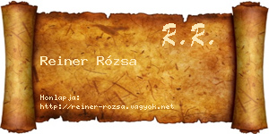 Reiner Rózsa névjegykártya